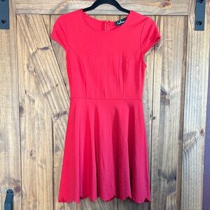 Lulu's Vibrant Red Mini Dress with Cap Sleeves ♥️
